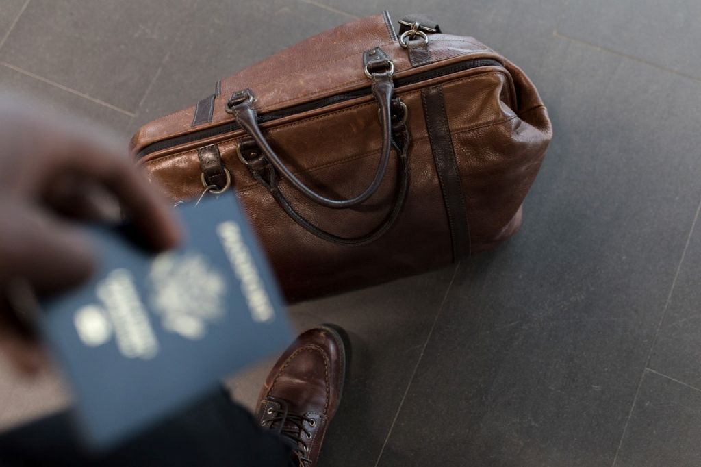 traveling luggage passport