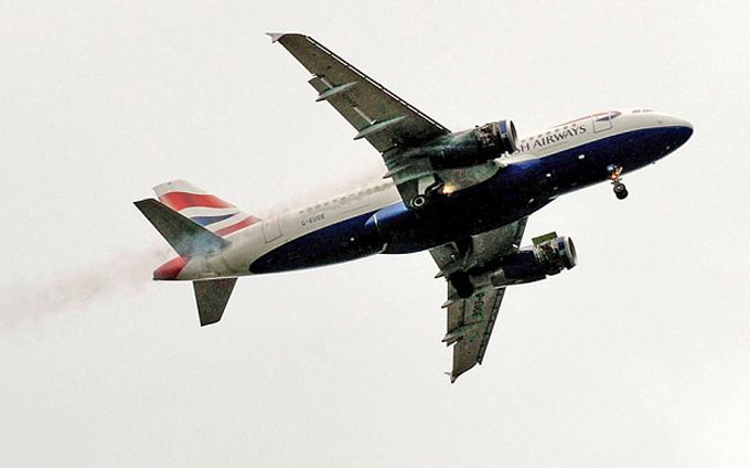ba flight fire engine