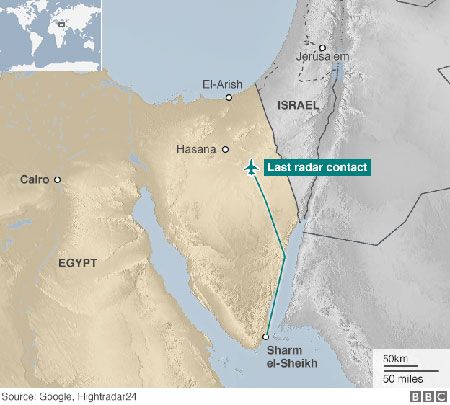 russian airliner crash map