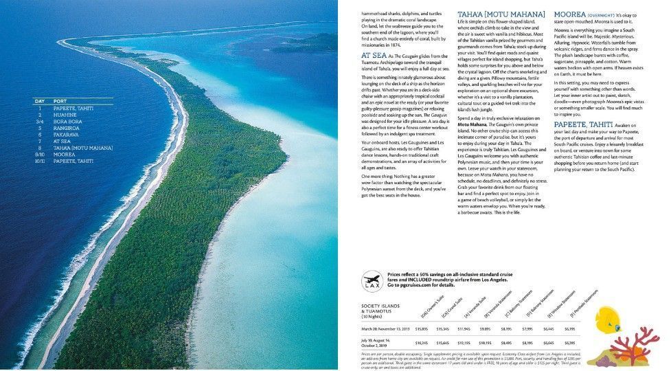Paul Gauguin Cruises Debuts Its 2019 Tahiti, French Polynesia, Fiji &Amp; The South Pacific Brochure 8 Paul Gauguin Cruises 2019 Tahiti brochure