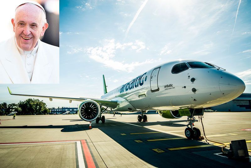 airBaltic Pope Francis visit