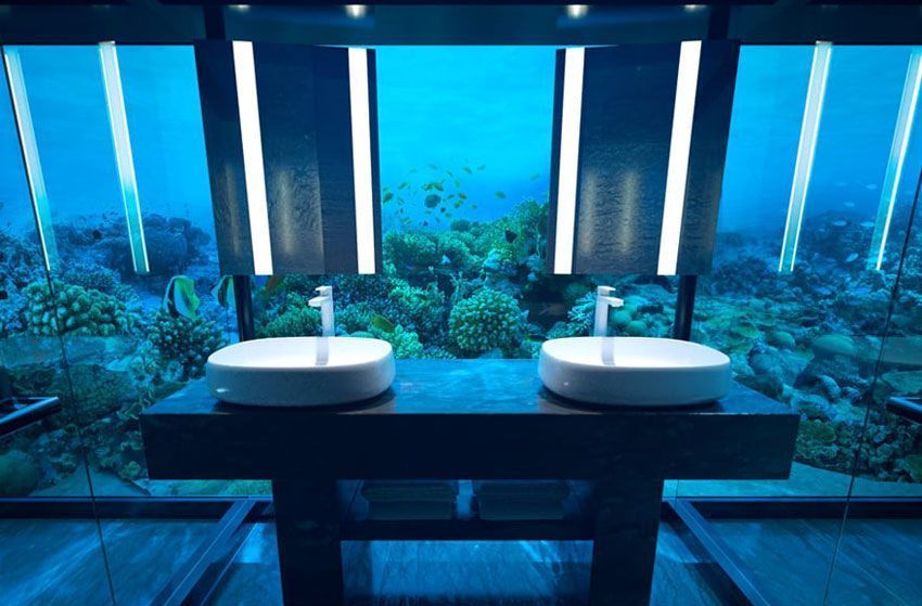 Conrad'S First-Of-Its-Kind Undersea Residence Opens 2 conrad maldives undersea bathroom