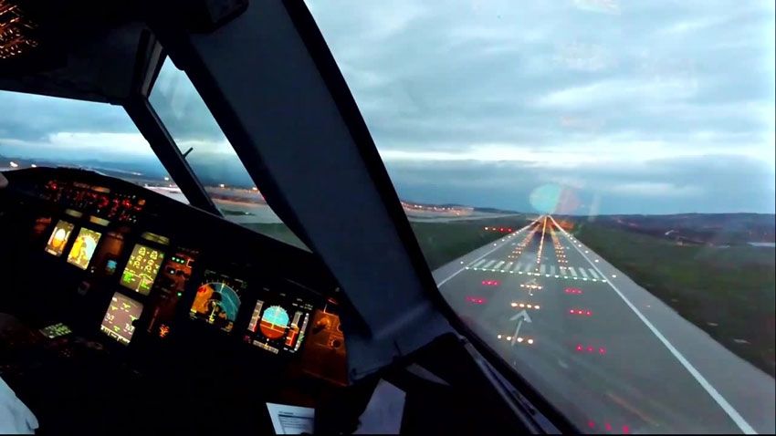 landing cockpit view