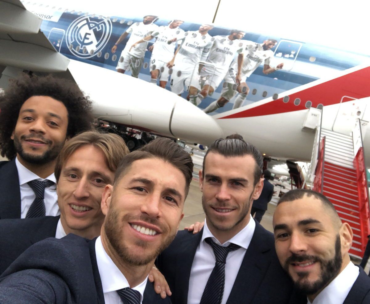 Marcelo, Luka Modrić, Sergio Ramos, Gareth Bale and Karim Benzema
