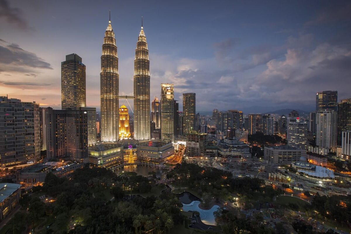 Kuala Lumpur City Centre view with Petronas Towers
