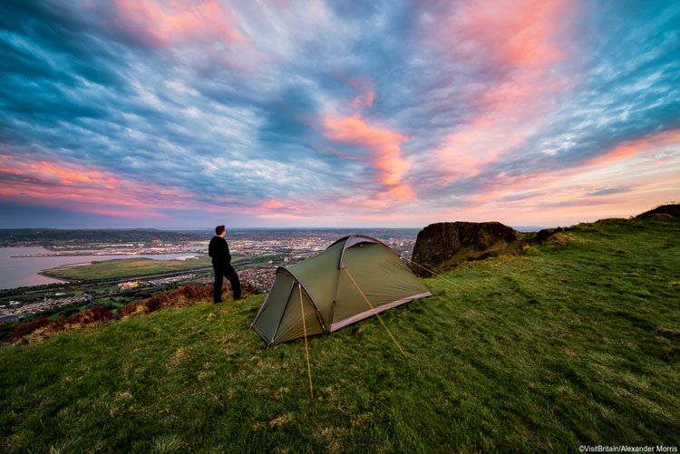 camping at Cavehill, Northern Ireland