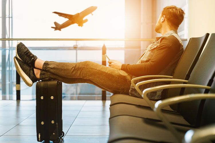 Waiting flight at airport