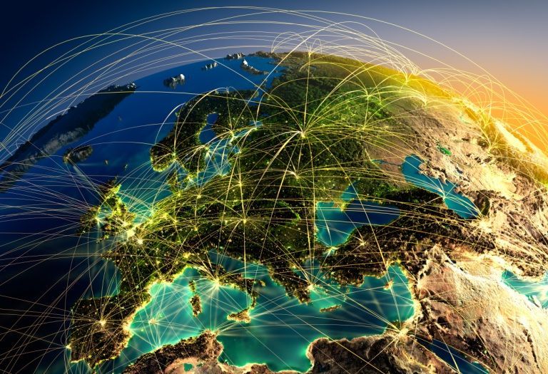 Europe flight routes