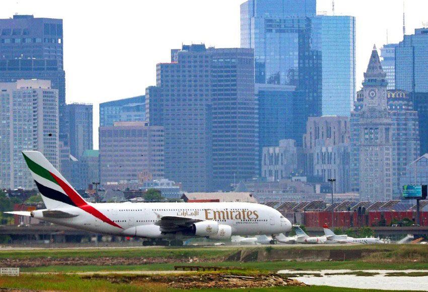 Emirates flies to Boston with A380