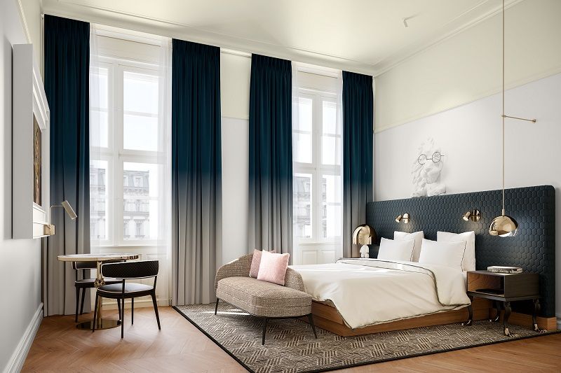 Andaz Prague guestroom rendering