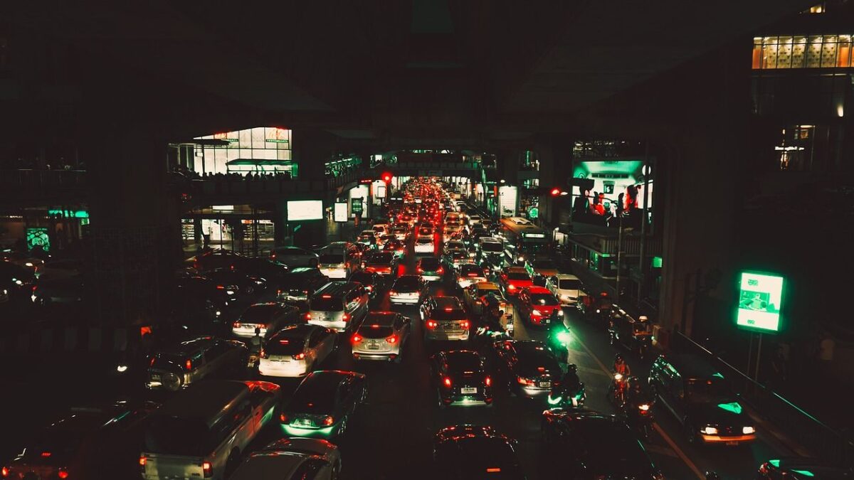 Bangkok traffic at night