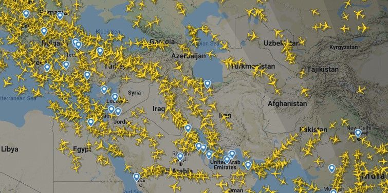 Middle East flight radar