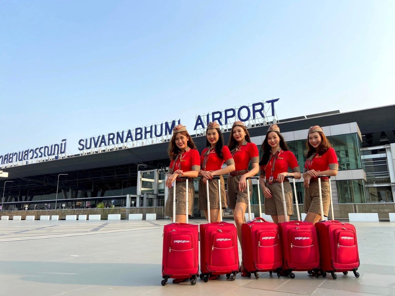 Vietjet crew at Suvarnabhumi Airport