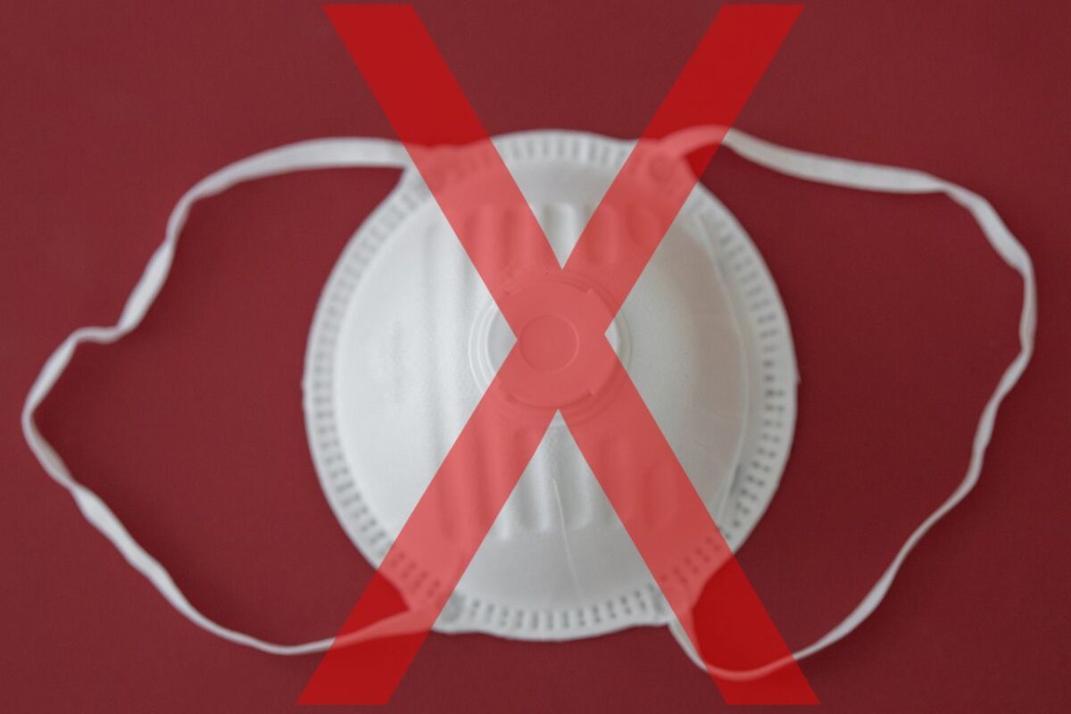 Face mask with vents not allowed