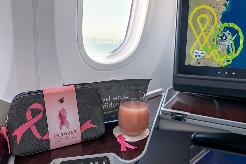 Qatar Airways Operated ‘Think Pink’ Flight