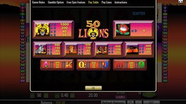 50Lions slot game