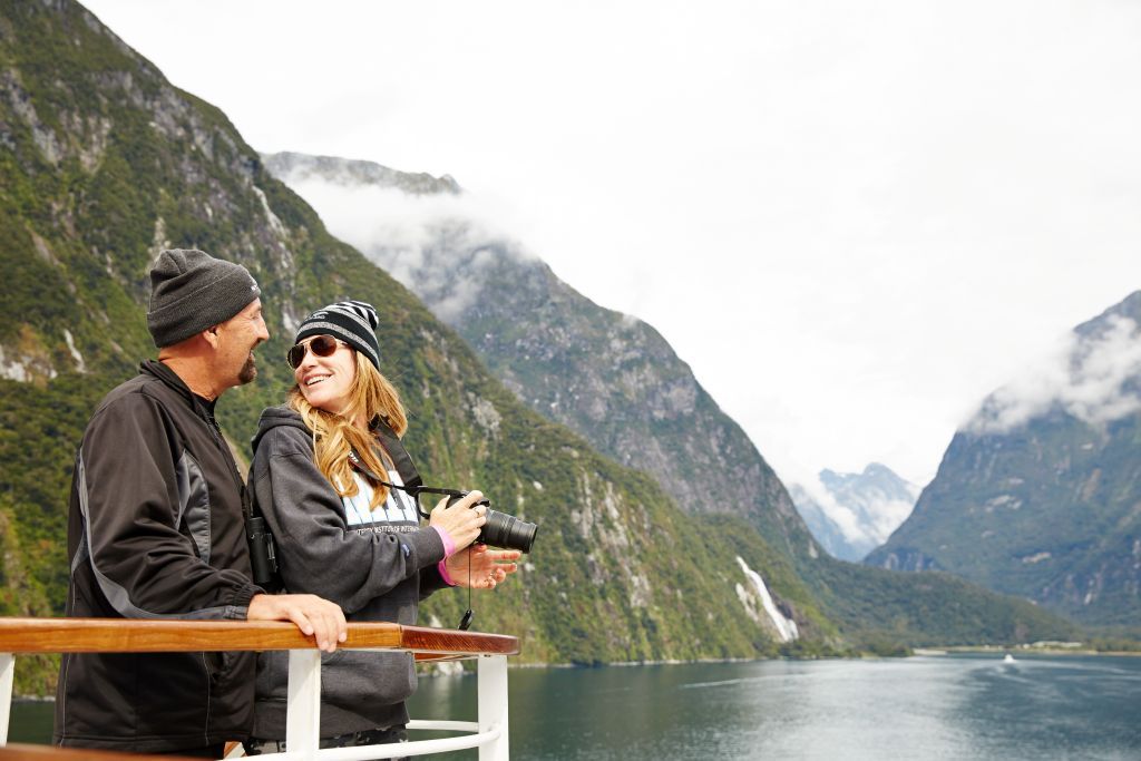 Princess Cruises Announces 2022-2023 Australia &Amp; New Zealand Cruise Season 3 Fiordland National Park couple on deck Princess Cruises
