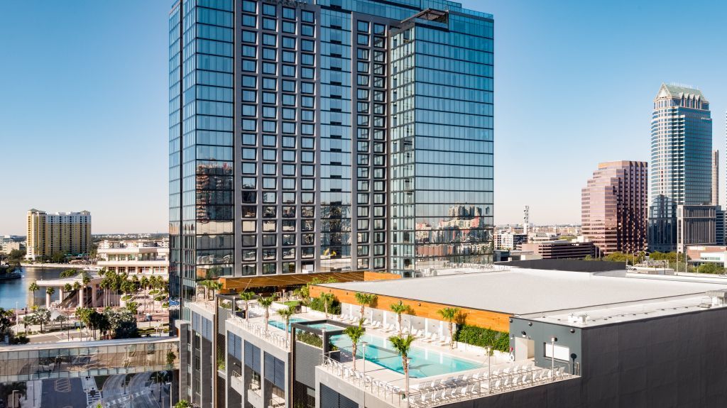 Jw Marriott'S 100Th Property Worldwide Opens In Tampa 3 JW Tampa Drone Aerial Pool Deck