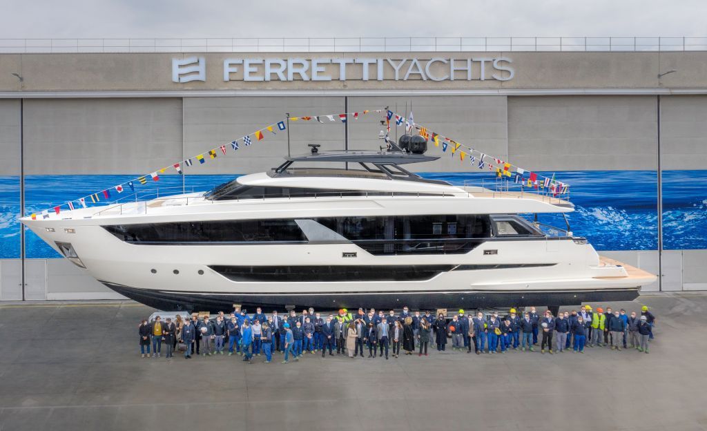 Ferretti Yachts' Largest Vessel Hits The Water 2 Ferretti Yachts 1000