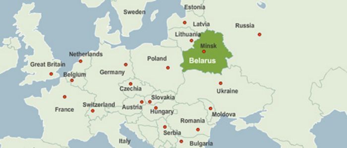 Belarus on map