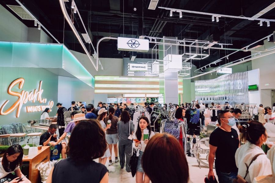 Shoppers at BridgeSpark