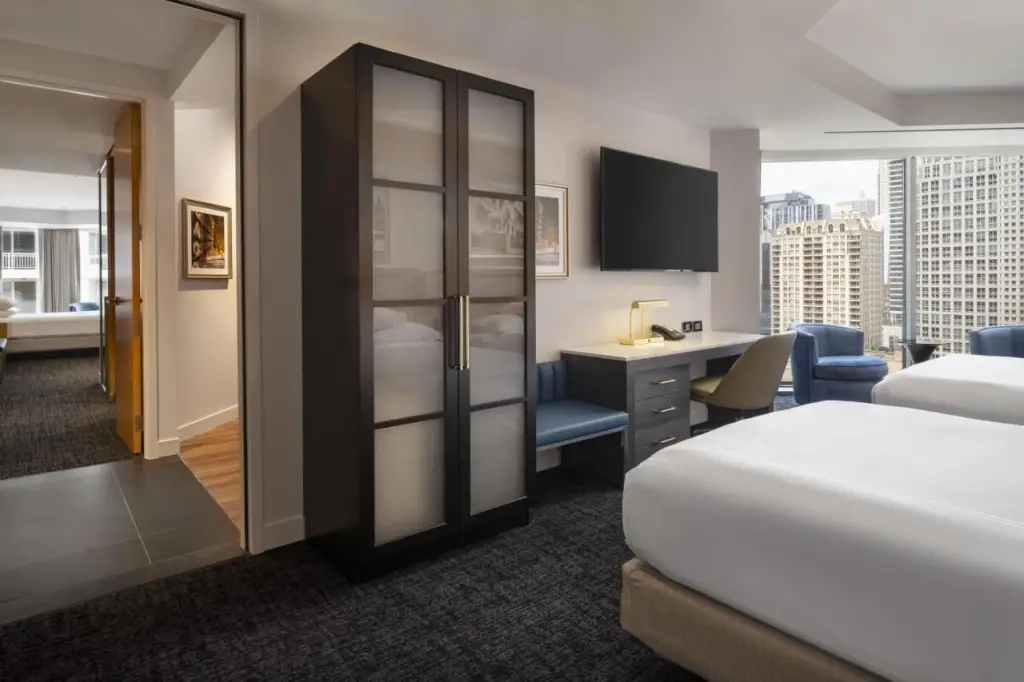 Modern guest room interior at Residence Inn by Marriott Chicago Downtown Magnificent Mile.