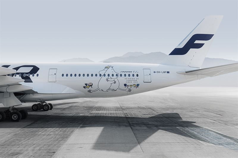 Moomin characters on Finnair aircraft