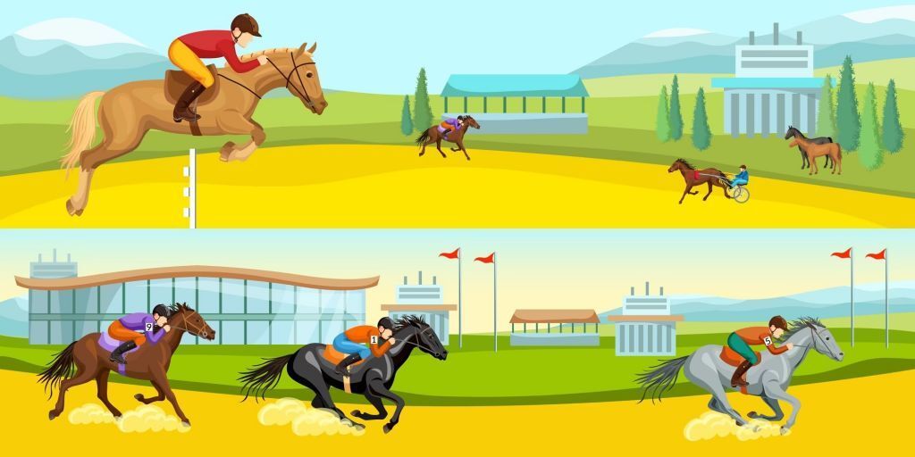 horse racing illustration