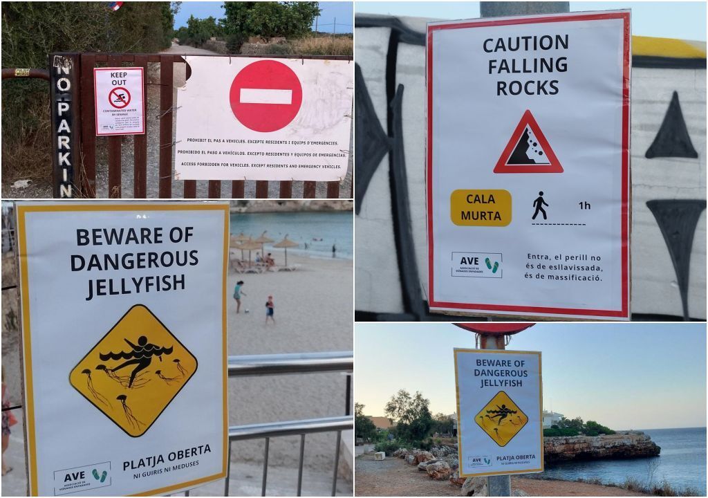 fake signs mallorca antitourism