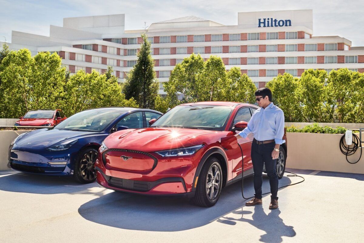 Hilton and Tesla EV charging