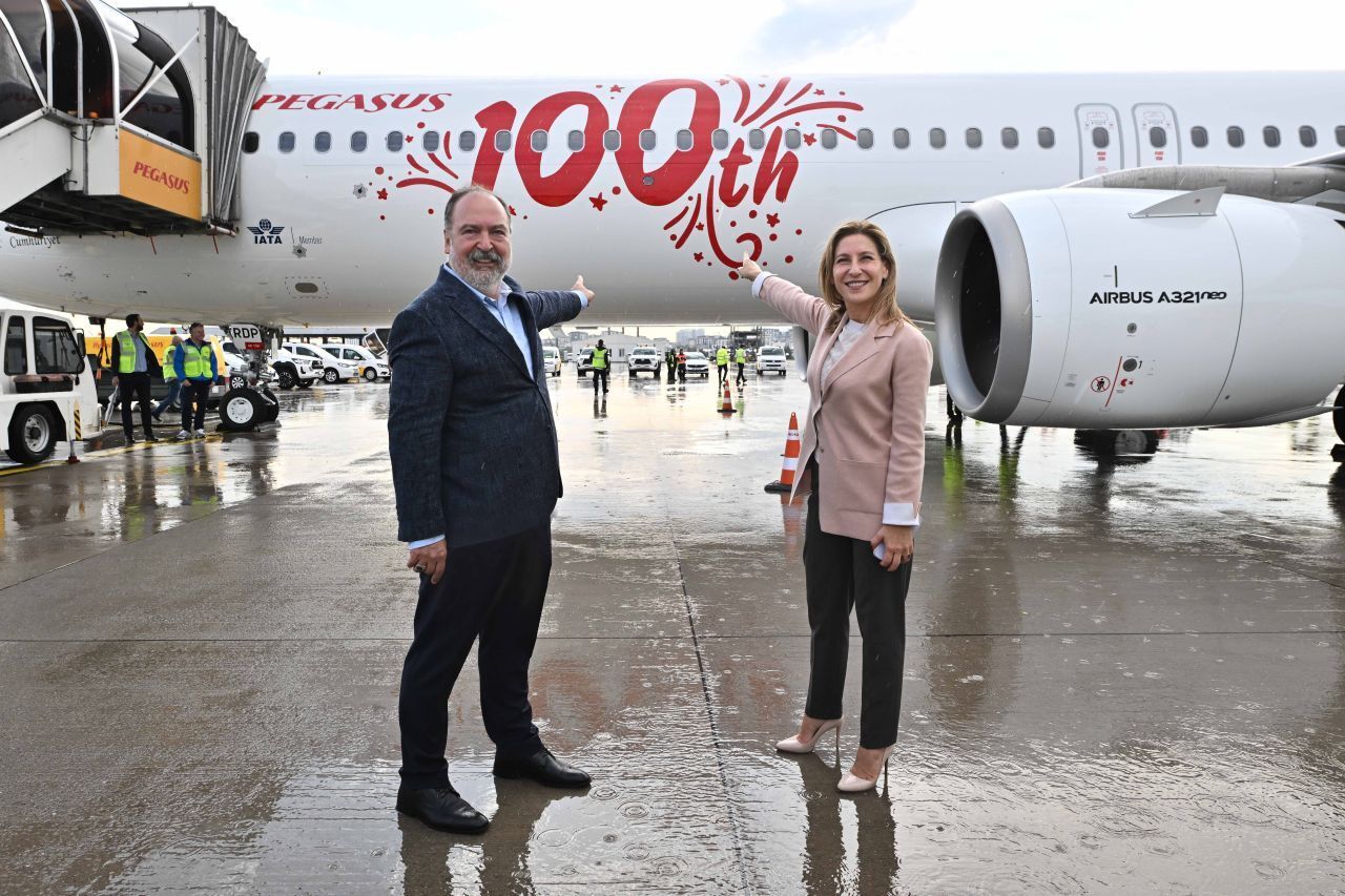 Pegasus 100th aircraft received by Mehmet Nane and Guliz Ozturk