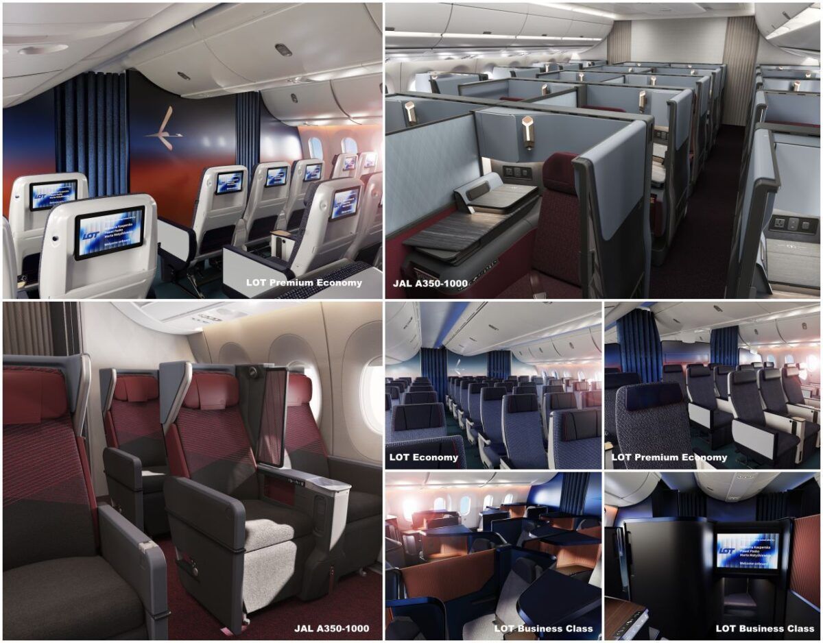 Tangerine Cabin Designs for JAL and LOT Airlines