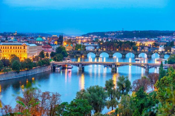 prague river by night