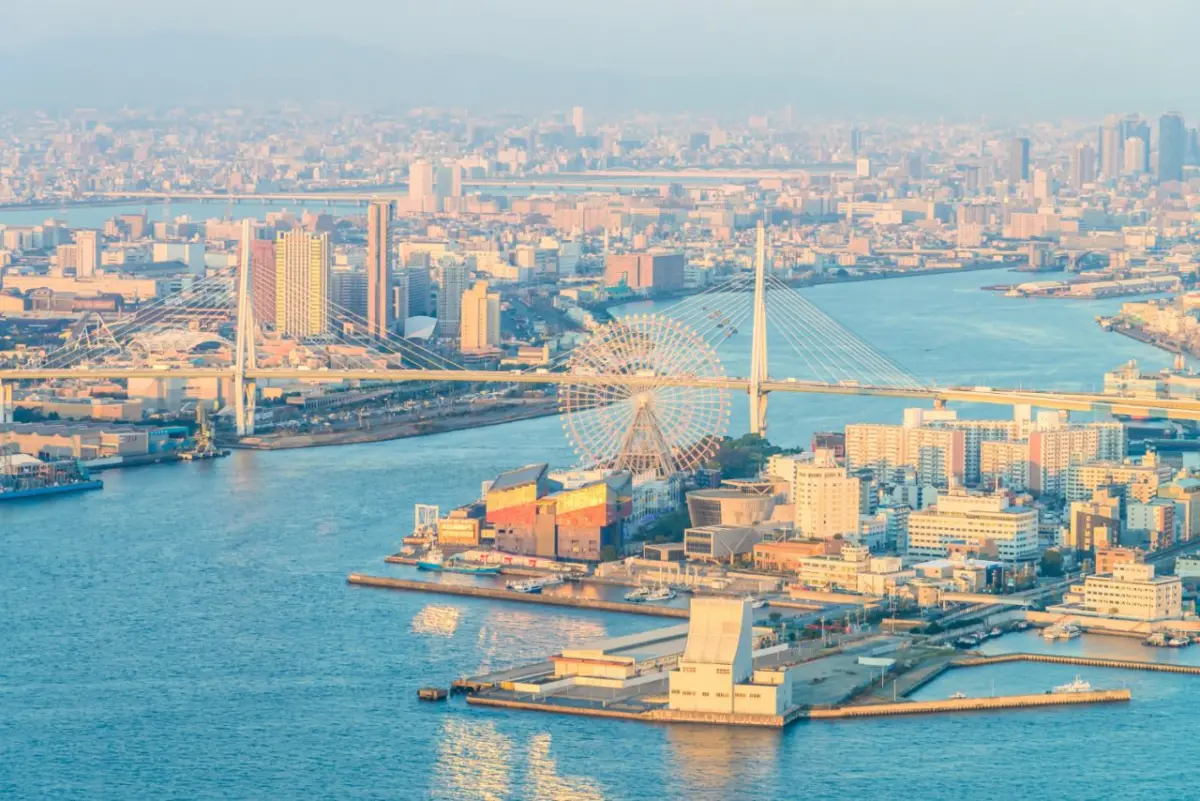 Aerial view of Osaka city, Japan