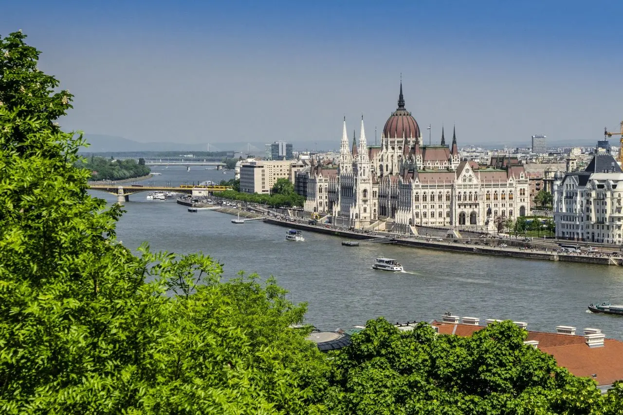 Budapest, Hungary's Parliament Building by the Danube River