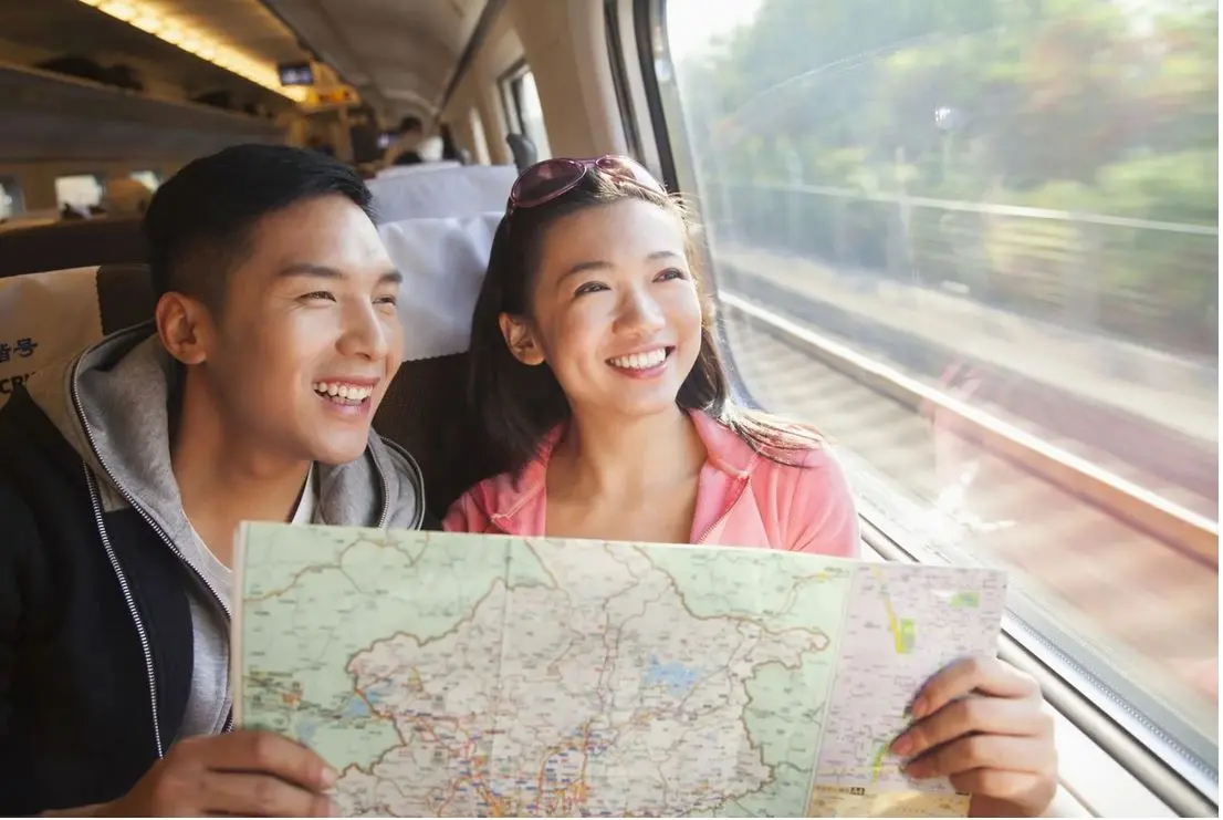 Couple train travel