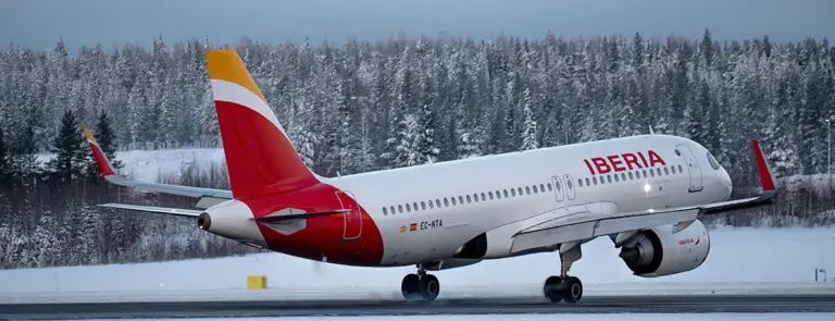 Iberia Airlines plane lands Rovaniemi