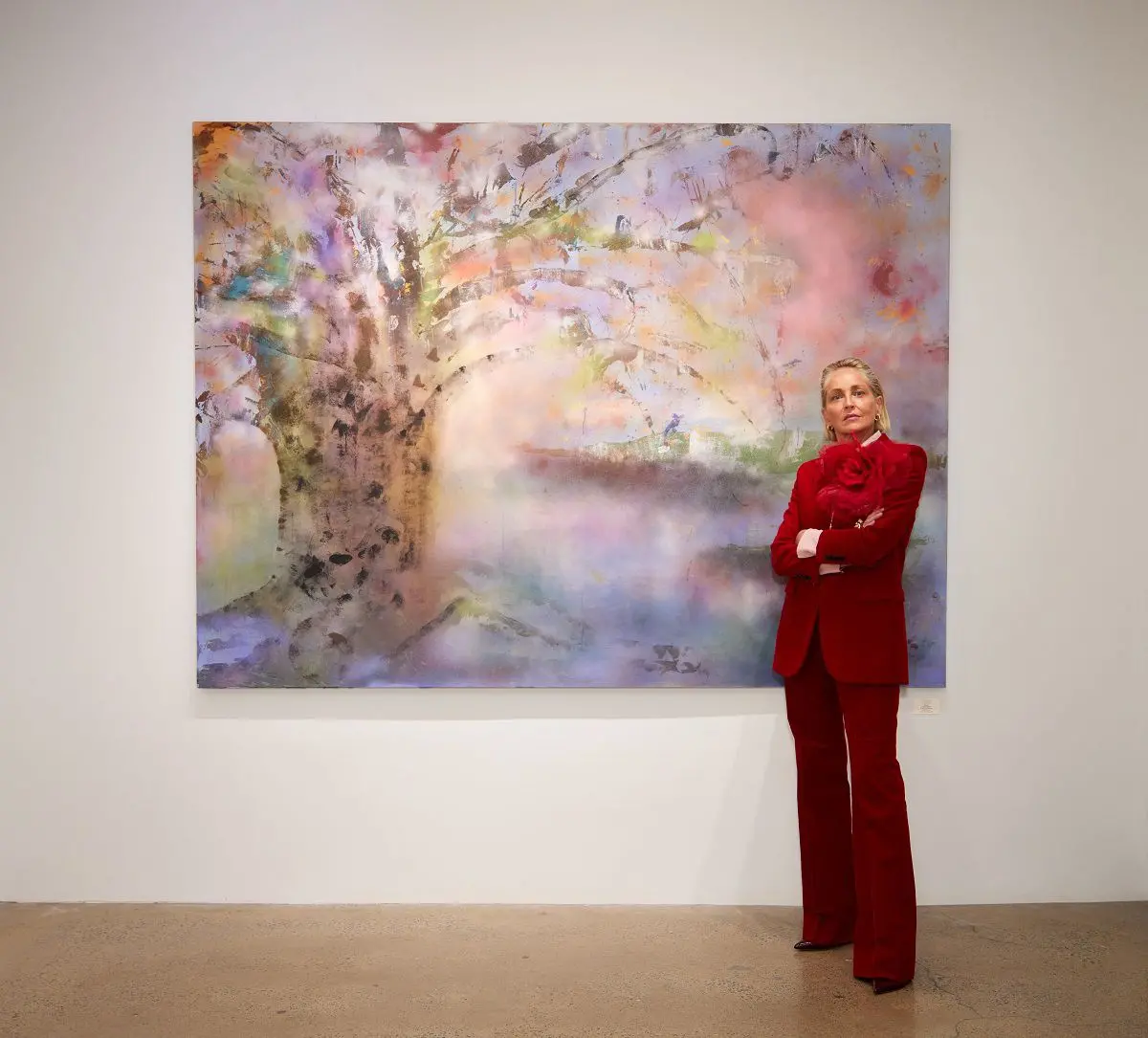 Welcome To My Garden’: Sharon Stone’s Art Debuts On East Coast 2 Sharon Stone with her painting