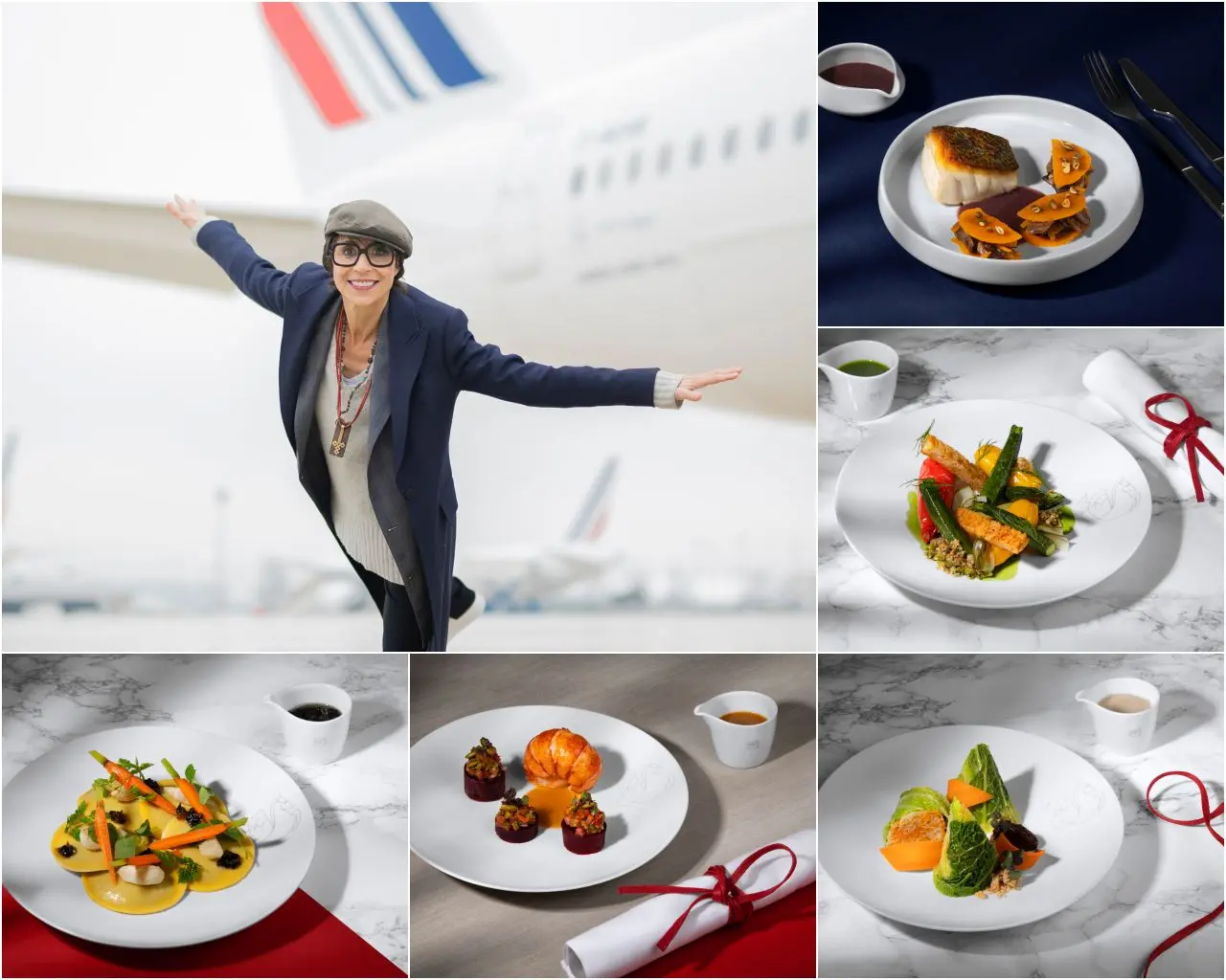 Air France Dominique Crenn menus