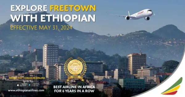 Fly to Freetown with Ethiopian Airlines