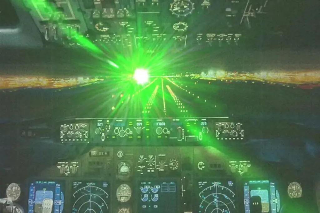 surge in laser strikes on aircraft