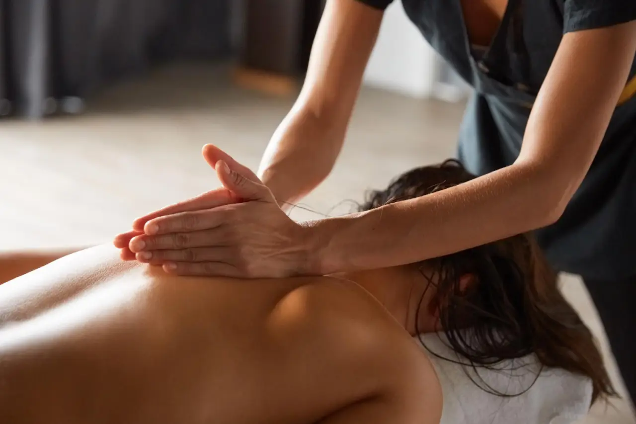 back massage in a spa center