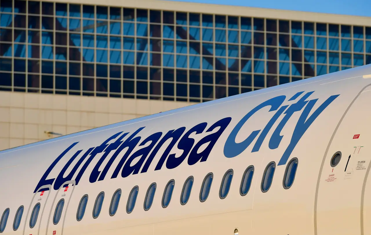 Lufthansa City Airlines plane image with the new company's name on it