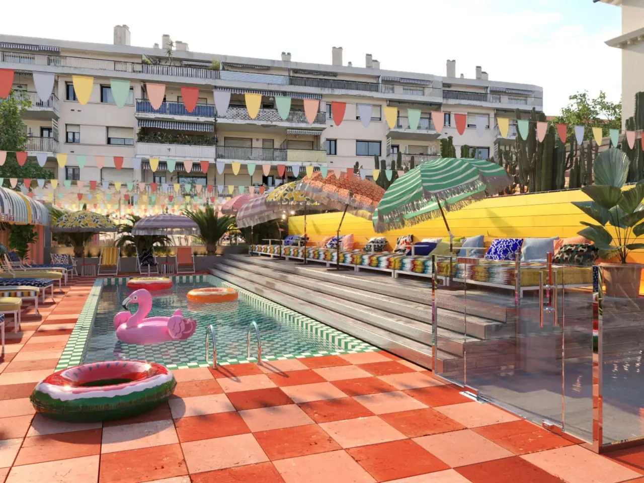 Rooftop pool at the new Mama Shelter hotel in Nice, France