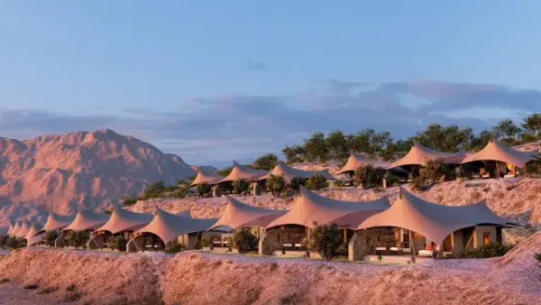 Home 30 Tenthouses rendering for the upcoming Mantis Al Baha eco-luxury resort to open in Saudi Arabia