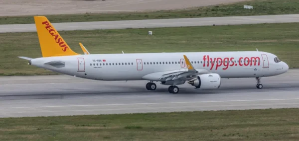 Pegasus Airlines A32neo aircraft on the runway