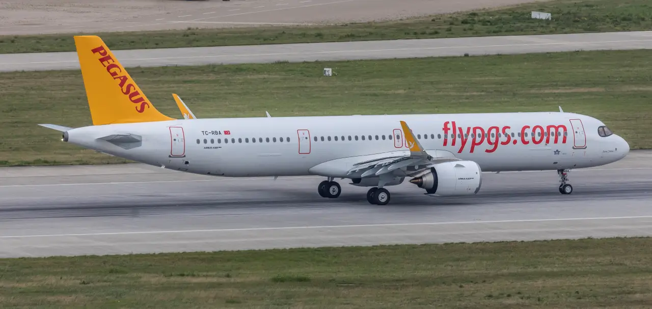 Pegasus Airlines A32neo aircraft on the runway