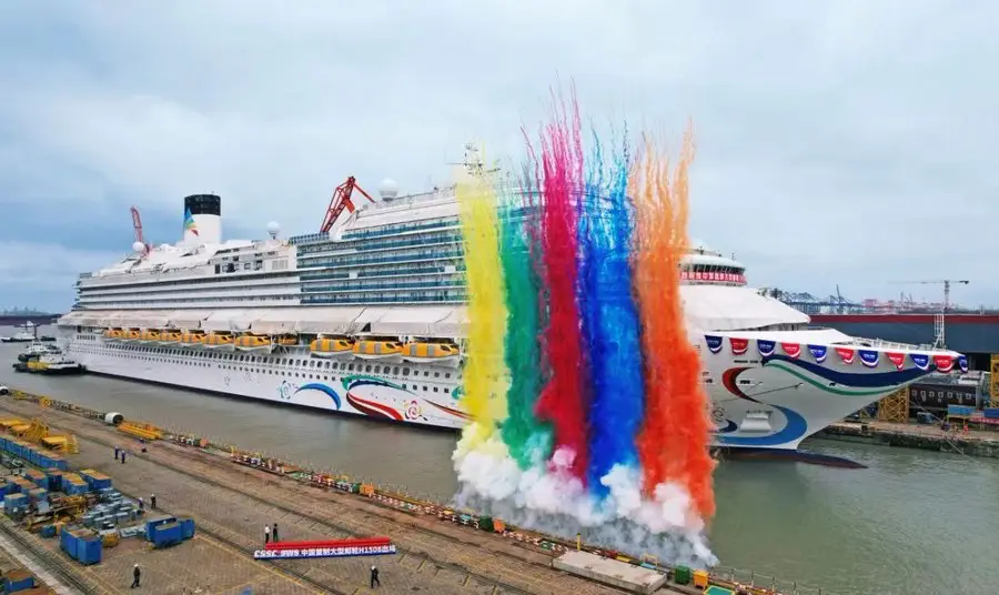 Adora Magic City cruise ship in China port