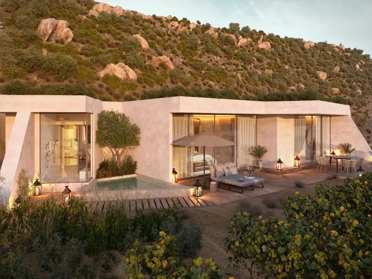 Exterior view of the new Banyan Tree Veya Valle de Guadalupe in Mexico