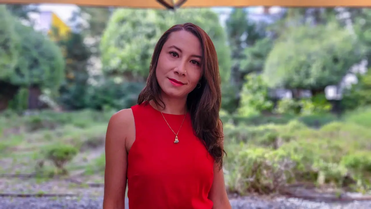 Estefania Zarate Angarita from Kenes Group in red dress